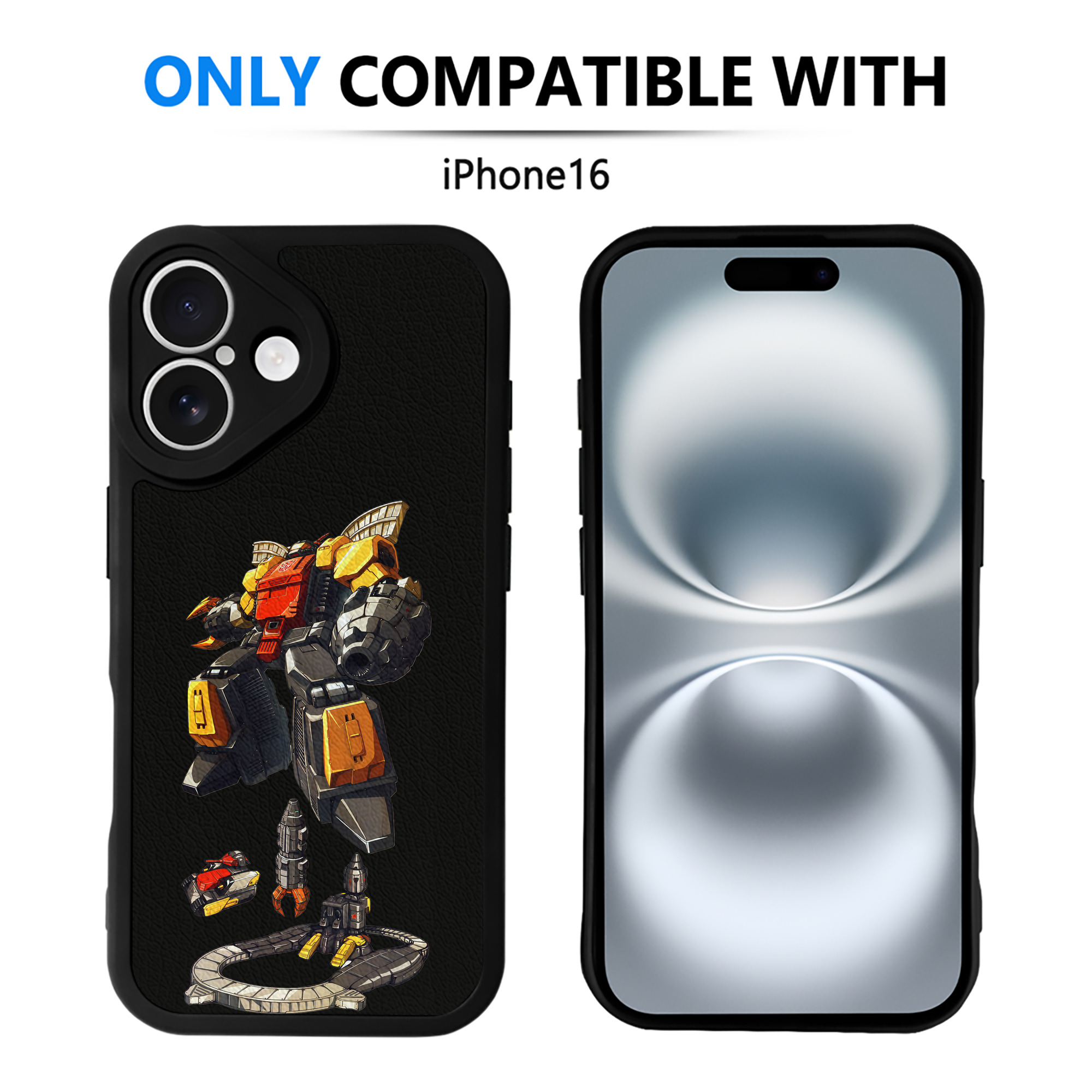 （画像用） Transformers トランスフォーマー 【iPhone 16シリーズ対応】シリコンスマホケース（レザー調） 材質：シリコン